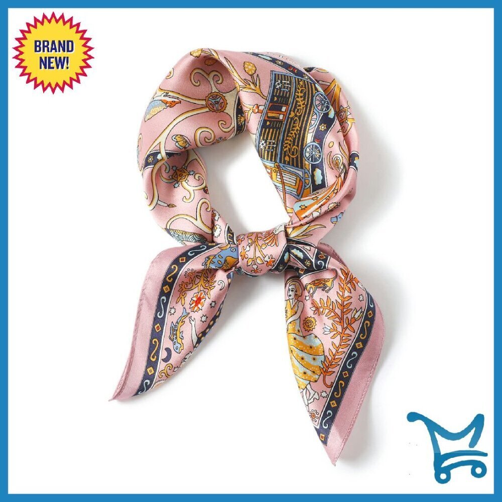 100% Pure Mulberry Silk Square Scarf 26x26 Versatile Accessory